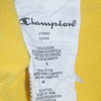 Champion Men's Yellow Embroidered Logo Pullover Sweatshirt Medium
