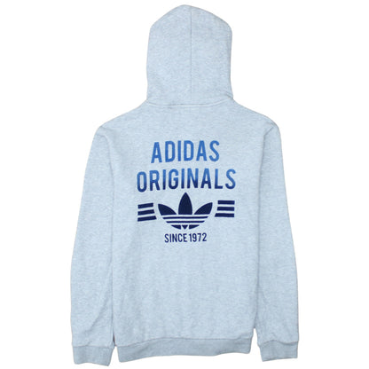 Adidas Originals Boys Grey Full Zip Hoodie Size 11-12 Years Cotton Blend