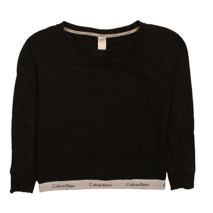 Calvin Klein Women Black Crew Neck Pullover Sweatshirt M