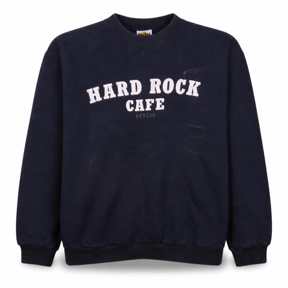 Hard Rock Cafe Berlin Blue Mens Large Pullover Crew Neck Sweatshirt