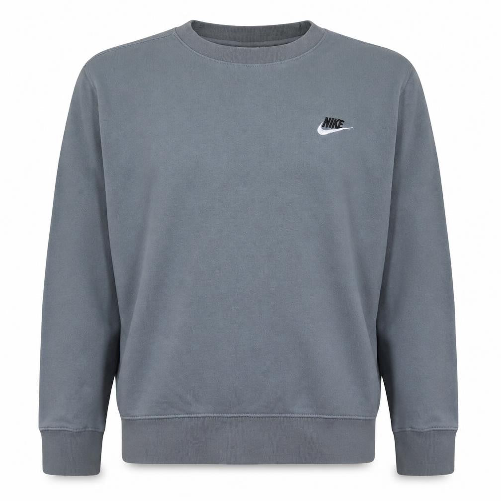 Nike Men Grey Pullover Logo Sweatshirt M Regular Fit