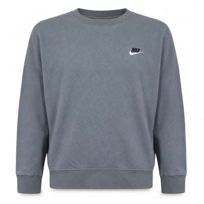 Nike Men Grey Pullover Logo Sweatshirt M Regular Fit