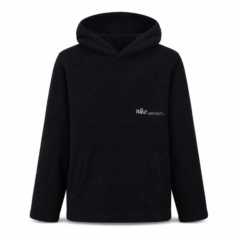 Front view of Nike Men's Black Fleece Pullover Hoodie, size S, Sportswear