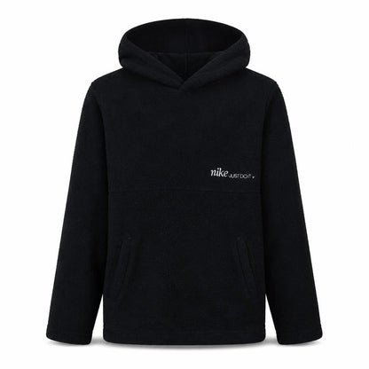 Front view of Nike Men's Black Fleece Pullover Hoodie, size S, Sportswear