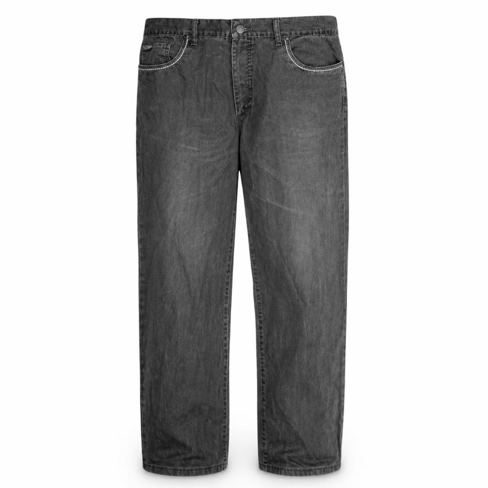 Front view of Lee Cooper Men's Grey Straight Leg Denim Jeans 38x33 Cotton