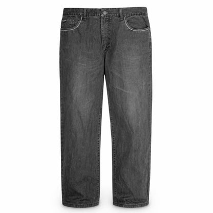 Front view of Lee Cooper Men's Grey Straight Leg Denim Jeans 38x33 Cotton