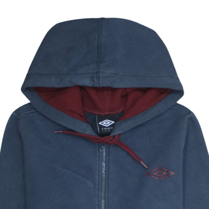 Umbro Men's Blue Full Zip Hoodie Size S Sports Fleece