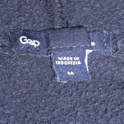 GAP Men's Black Pullover Hoodie Medium Fleece Lined Logo Sweatshirt