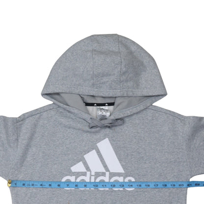Adidas Women's Grey Hooded Pullover Sweatshirt Size S 8-10