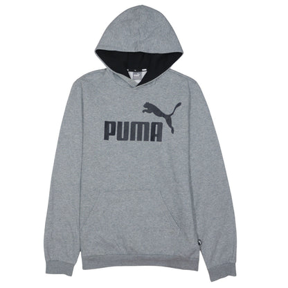 Puma Boys Grey Pullover Hoodie XL 15-16 Years Logo Print Cotton Blend