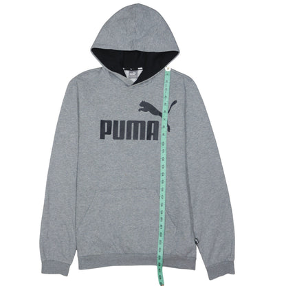 Puma Boys Grey Pullover Hoodie XL 15-16 Years Logo Print Cotton Blend