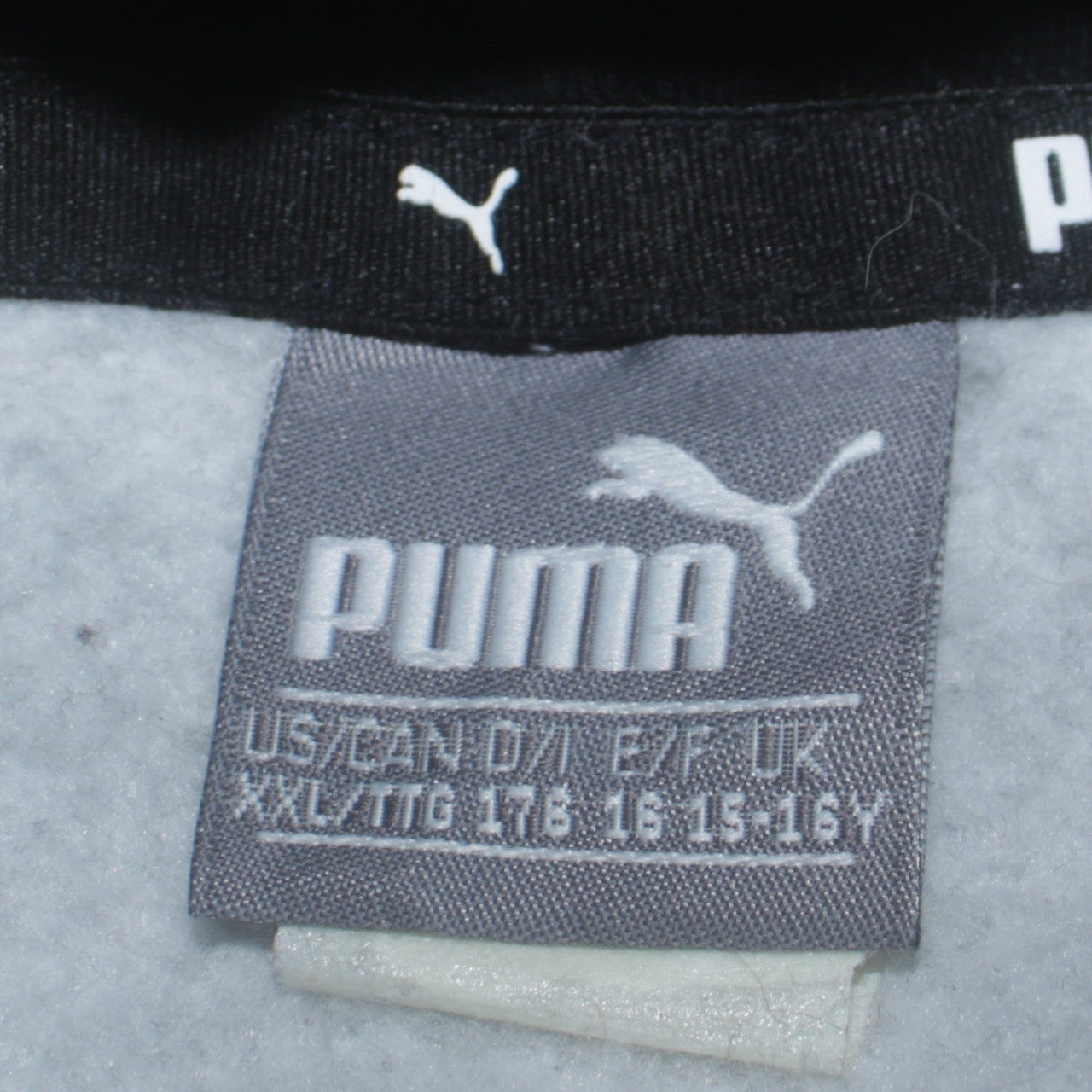Puma Boys Grey Pullover Hoodie XL 15-16 Years Logo Print Cotton Blend