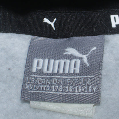 Puma Boys Grey Pullover Hoodie XL 15-16 Years Logo Print Cotton Blend