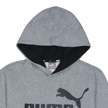Puma Boys Grey Pullover Hoodie XL 15-16 Years Logo Print Cotton Blend