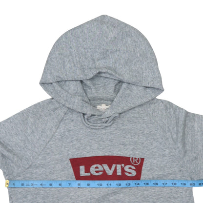 Levi's Men's Grey Pullover Hoodie Medium Graphic Logo Sweatshirt