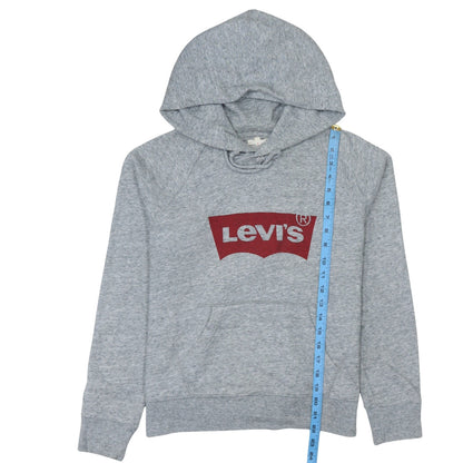 Levi's Men's Grey Pullover Hoodie Medium Graphic Logo Sweatshirt