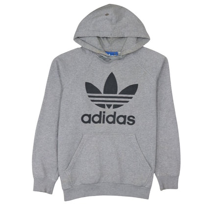 Adidas Mens Grey Pullover Hoodie L Graphic Logo Sportswear