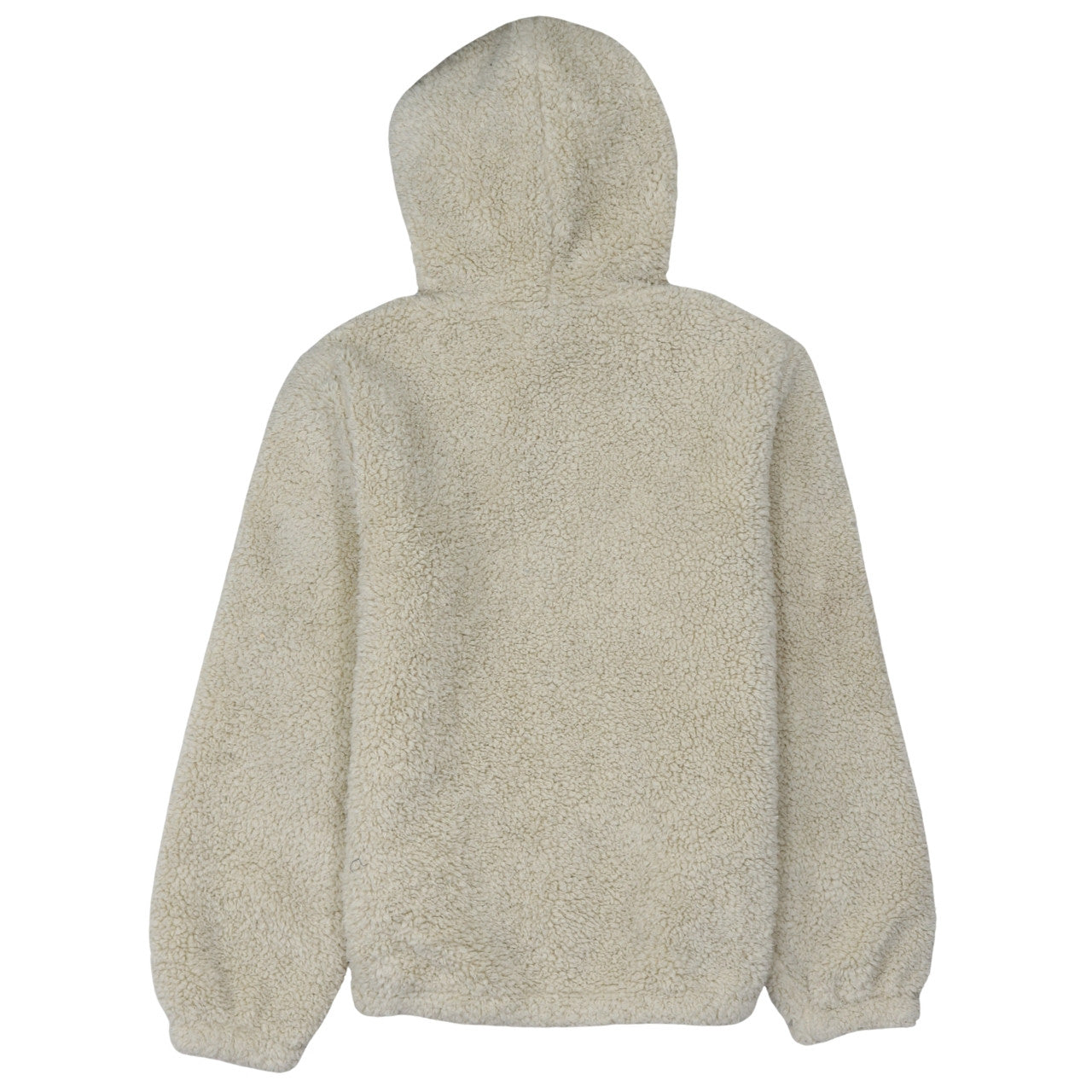 FILA Women Beige Pullover Hoodie Sherpa Fleece Small Winter Casual