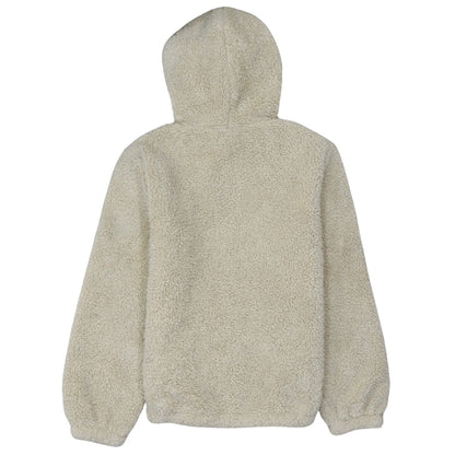 FILA Women Beige Pullover Hoodie Sherpa Fleece Small Winter Casual