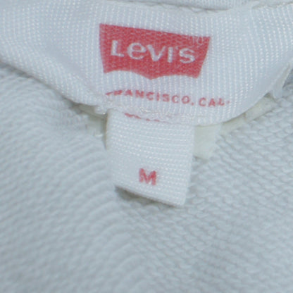 Levi's Men's White Pullover Hoodie M Logo Graphic Cotton Blend