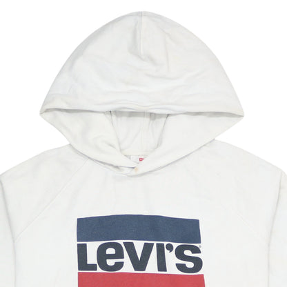 Levi's Men's White Pullover Hoodie M Logo Graphic Cotton Blend