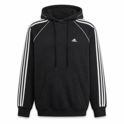 Front view of Adidas Men's Black Pullover Hoodie, size S, Regular Fit Sportswear