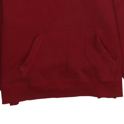 Hollister Men’s Red Pullover Hoodie L Fleece Logo Sweatshirt