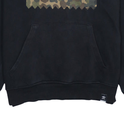 Adidas Mens Black Camouflage Logo Pullover Hoodie Size S