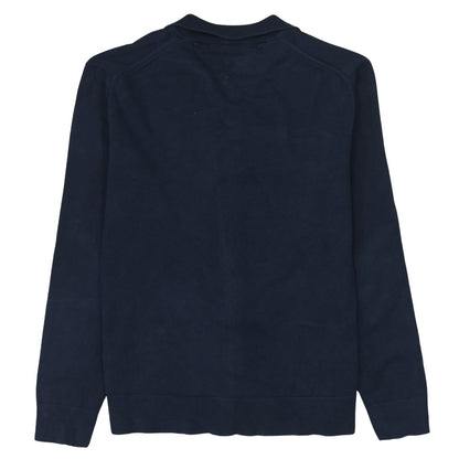 Tommy Hilfiger Men's Blue XL Full Zip Cotton Jumper Classic Style