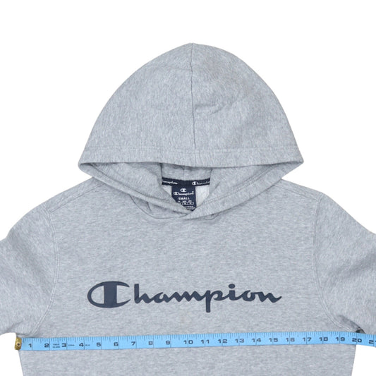 Champion Men's Grey Pullover Hoodie Small Logo Sports Fleece
