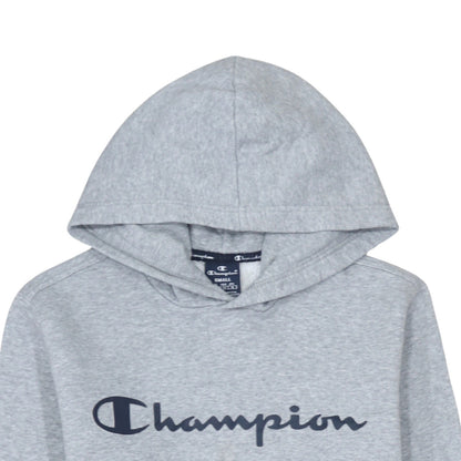 Champion Men's Grey Pullover Hoodie Small Logo Sports Fleece