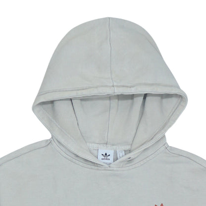 Adidas Womens Beige Orange Colourblock Hooded Pullover Hoodie Size 8