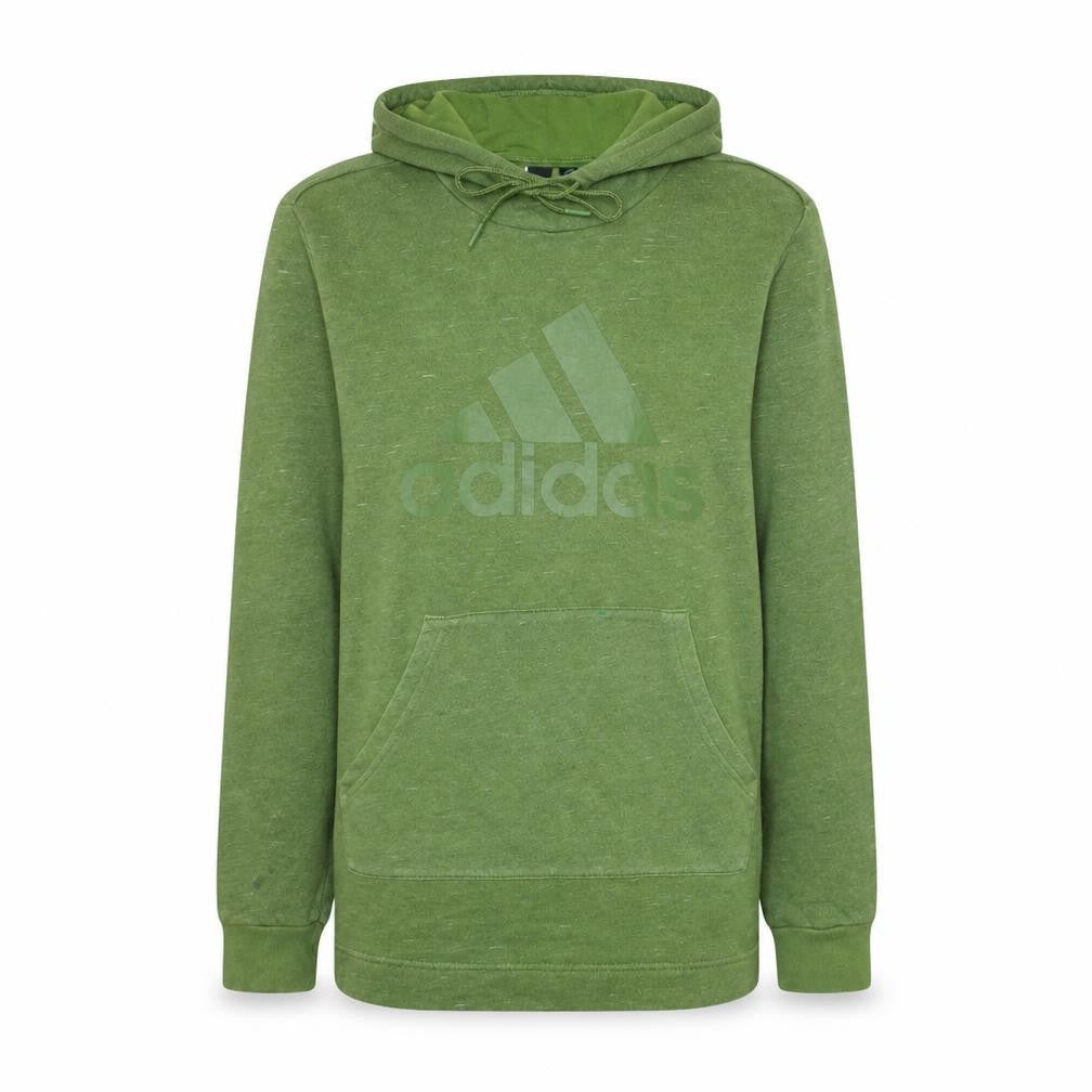 Front view of Adidas Women’s Green Pullover Hoodie, size M, 12-14 with Logo