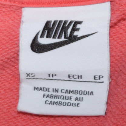 Nike Womens Coral Pullover Hoodie XS Cotton Blend Logo Casual