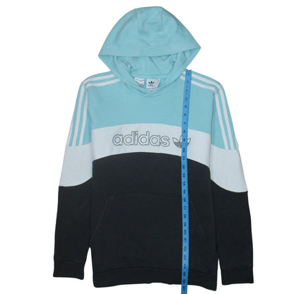 Adidas Boys Blue Black Colourblock Pullover Hoodie XL 15-16 Years