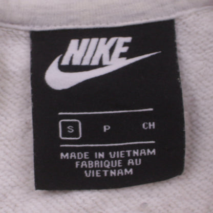 Nike Men's Beige Pullover Hoodie Small Fleece Logo Sweatshirt