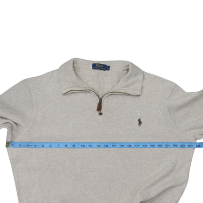 Polo Ralph Lauren Men’s Beige 1/4 Zip Cotton Jumper Size L