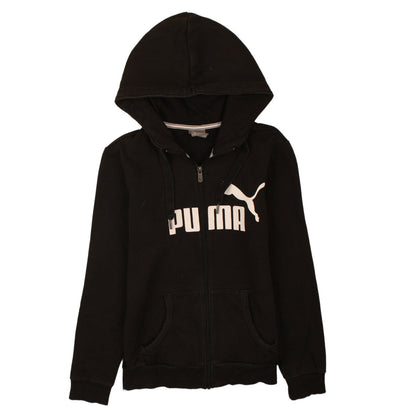 Puma Womens Black Full Zip Hoodie Size 10 Classic Fit
