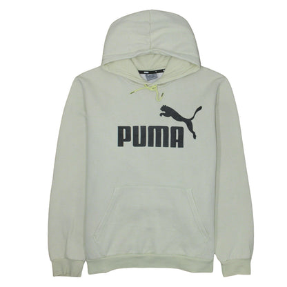 Puma Men’s Beige Pullover Hoodie 2XL Fleece Logo Sweatshirt