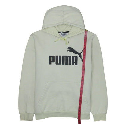Puma Men’s Beige Pullover Hoodie 2XL Fleece Logo Sweatshirt