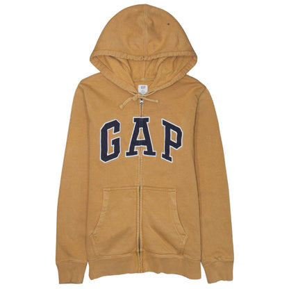 GAP Men's Brown Full Zip Hoodie S Classic Logo Fleece