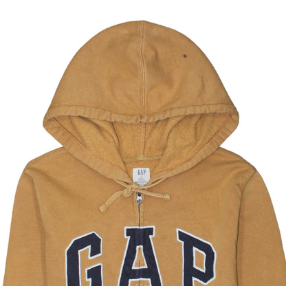 GAP Men's Brown Full Zip Hoodie S Classic Logo Fleece