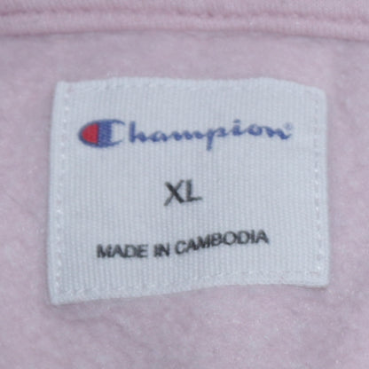 Champion Womens Pink XL Pullover Hoodie Cotton Blend Logo