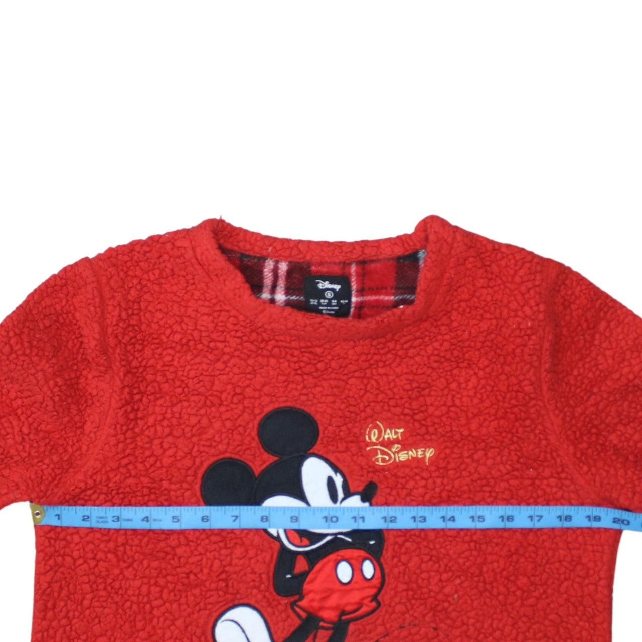 Disney Women’s Red Fleece Mickey Mouse Pyjama Top Size 10-12