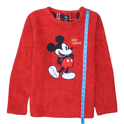Disney Women’s Red Fleece Mickey Mouse Pyjama Top Size 10-12