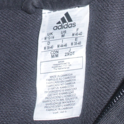 Adidas Women’s Black Full Zip Hoodie Size M with White Stripes