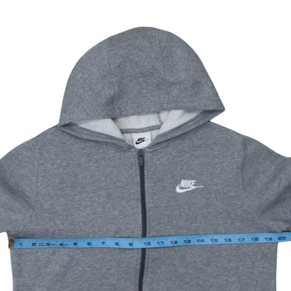 Nike Boys Grey Full Zip Hoodie XL 158-170cm Fleece Lined Sweatshirt