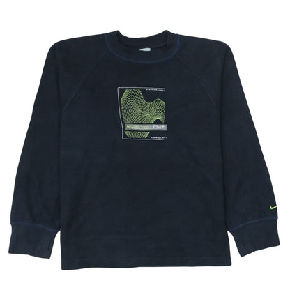 Nike Boys Black 11-12 Years Pullover Fleece Sweatshirt with Graphic Logo