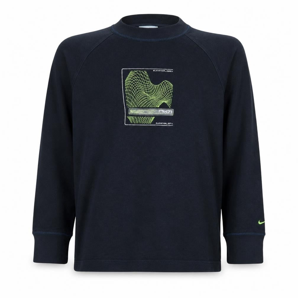 Nike Boys Black 11-12 Years Pullover Fleece Sweatshirt with Graphic Logo