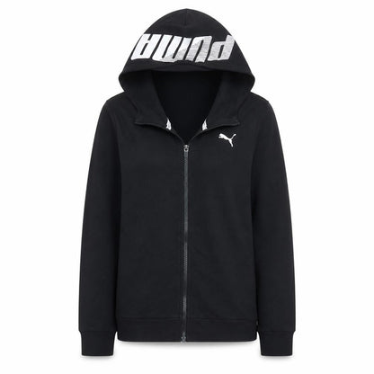 Front view of Puma Women’s Black Small Full Zip Hoodie Sweatshirt